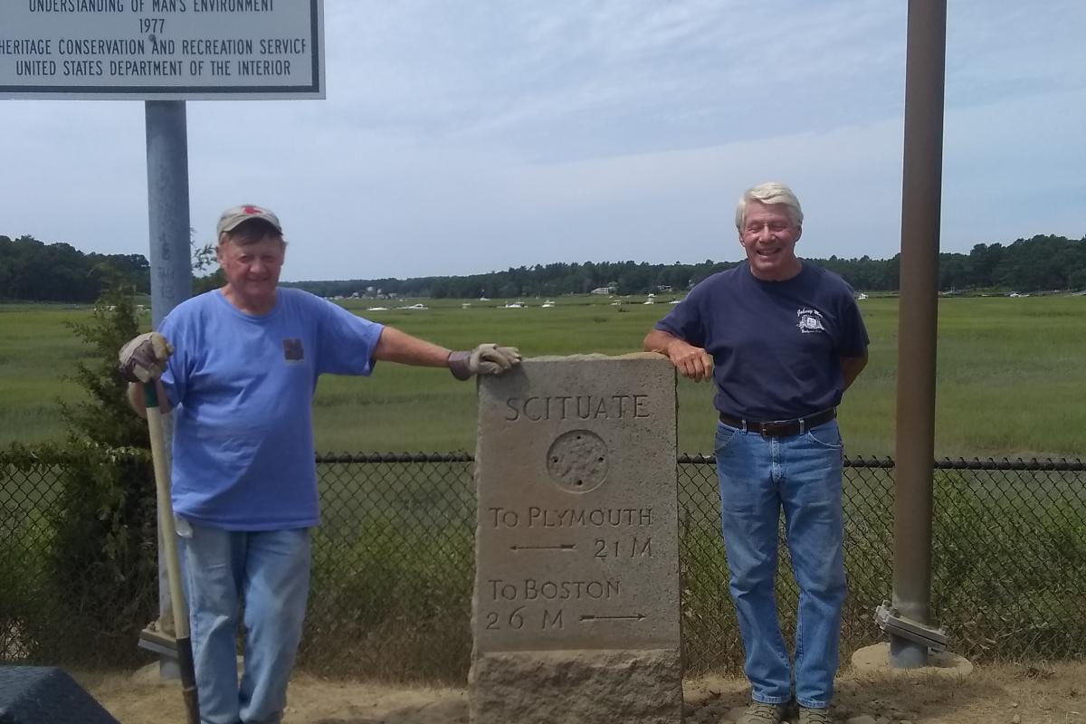 NORTH RIVER MILE MARKER RESTORATION - (shown with Peter Spencer & Joe Newman)