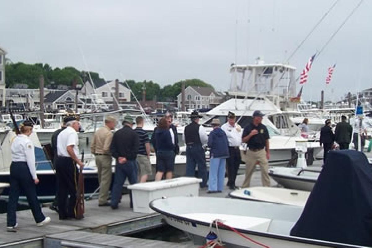 May 2012 – Memoral Day Ceremony. Harbormaster Patterson and staff prepare to esc