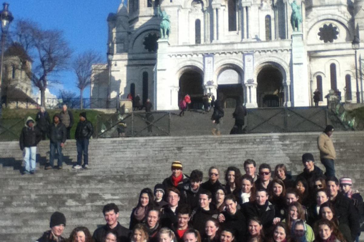 SHS/CHS French Exchange students in front of Sacré Coeur Basilica, Paris.