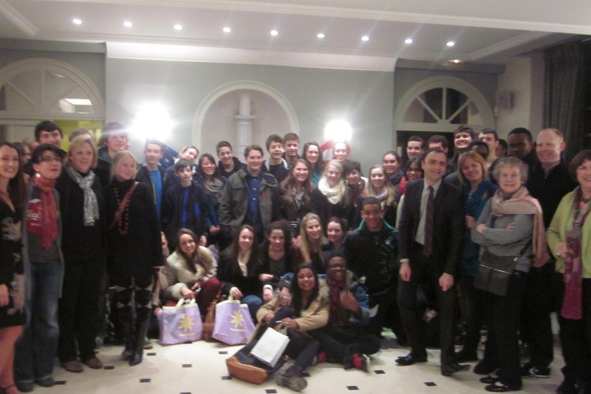 SHS/CHS French Exchange students at Welcome Reception in Sucy-en-Brie.