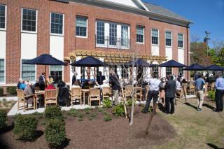 View of Ribbon-cutting guests